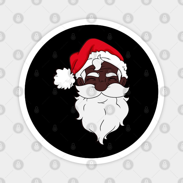 Black Santa Claus Face African American Christmas Magnet by adil shop